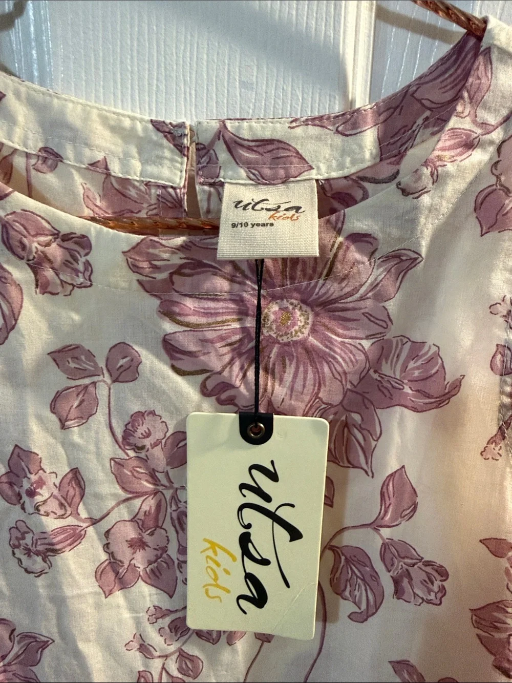 VIDA Sleeveless Floral A-Line Dress - Pink on Cream